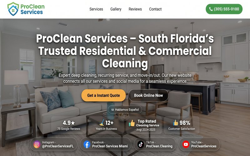 ProClean Services website screenshot